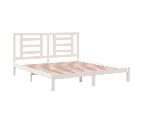 Estructura de cama madera maciza blanco Supe King 180x200 cm