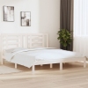 Estructura de cama madera maciza blanco Supe King 180x200 cm