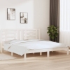 Estructura de cama sin colchón madera maciza blanca 200x200 cm