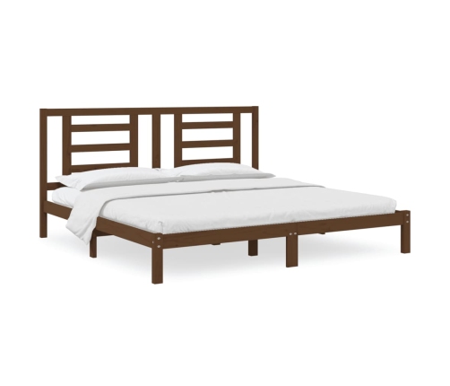 Estructura de cama madera maciza de pino marrón miel 200x200 cm