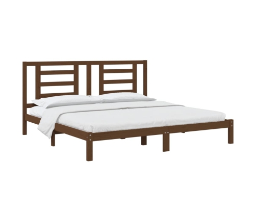 Estructura de cama madera maciza de pino marrón miel 200x200 cm