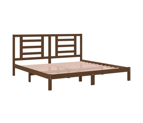 Estructura de cama madera maciza de pino marrón miel 200x200 cm