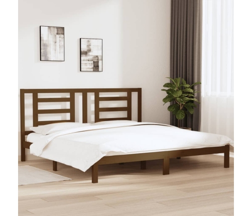 Estructura de cama madera maciza de pino marrón miel 200x200 cm