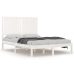 Estructura de cama doble pequeña madera maciza blanca 120x190cm