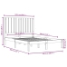 Estructura de cama doble pequeña madera maciza blanca 120x190cm