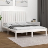 Estructura de cama doble pequeña madera maciza blanca 120x190cm