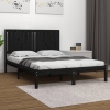 Estructura de cama de madera maciza de pino negra 140x190 cm