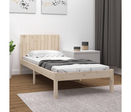 Estructura de cama sin colchón madera maciza de pino 100x200 cm