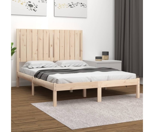 Estructura de cama sin colchón madera de pino maciza 120x200 cm