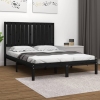 Estructura de cama madera maciza de pino negra 120x200 cm