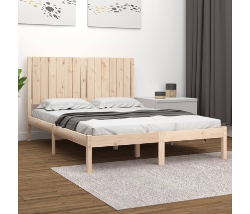 Estructura de cama sin colchón madera de pino blanca 140x200 cm