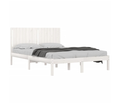 Estructura de cama madera maciza blanca King Size 150x200 cm