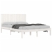 Estructura de cama madera maciza blanca King Size 150x200 cm