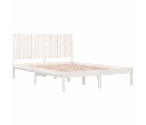 Estructura de cama madera maciza blanca King Size 150x200 cm