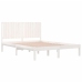 Estructura de cama madera maciza blanca King Size 150x200 cm