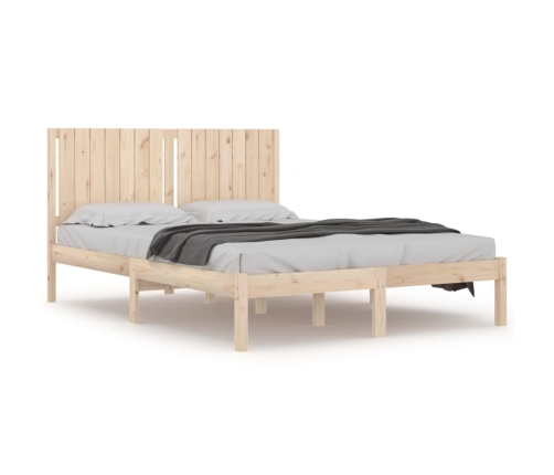 Estructura de cama sin colchón madera maciza de pino 160x200 cm