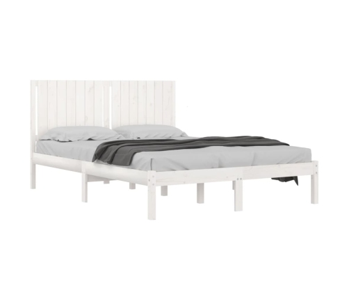 Estructura de cama sin colchón madera maciza de pino 160x200 cm