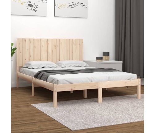 Estructura de cama madera maciza 180x200 cm
