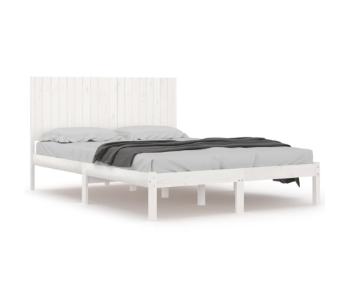 Estructura de cama madera maciza blanco Supe King 180x200 cm