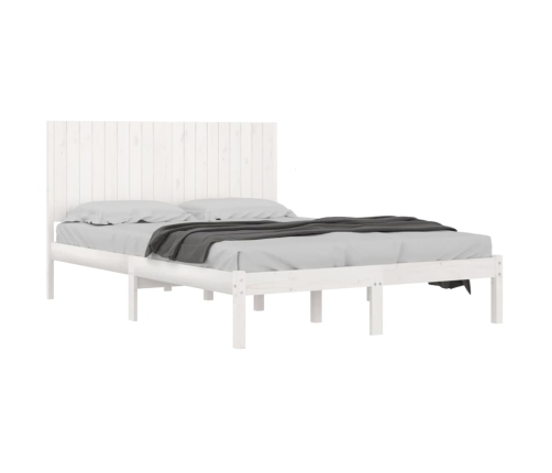 Estructura de cama madera maciza blanco Supe King 180x200 cm