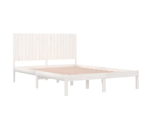 Estructura de cama madera maciza blanco Supe King 180x200 cm