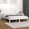 Estructura de cama madera maciza blanco Supe King 180x200 cm