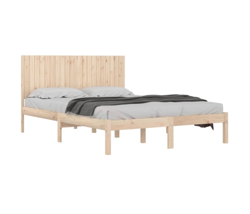 Estructura de cama sin colchón madera maciza de pino 200x200 cm