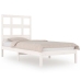 Estructura de cama sin colchón madera maciza blanca 75x190 cm