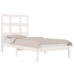 Estructura de cama sin colchón madera maciza blanca 75x190 cm