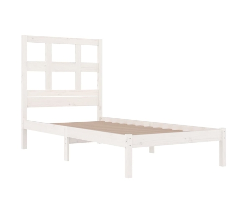 Estructura de cama sin colchón madera maciza blanca 75x190 cm