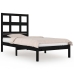 Estructura de cama madera maciza individual negra 75x190 cm