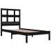 Estructura de cama madera maciza individual negra 75x190 cm