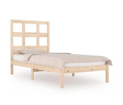 Estructura de cama sin colchón madera maciza de pino 90x190 cm