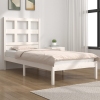 Estructura de cama sin colchón madera maciza blanca 90x190 cm