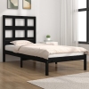 Estructura de cama madera maciza pino individual negro 90x190cm