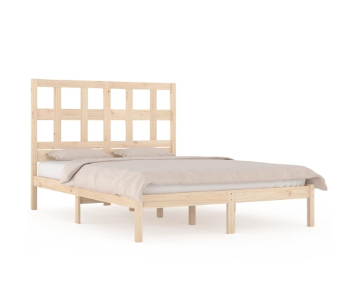 Estructura de cama sin colchón madera maciza de pino 120x190 cm