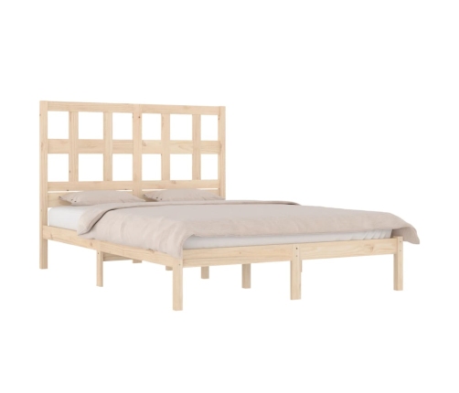 Estructura de cama sin colchón madera maciza de pino 120x190 cm