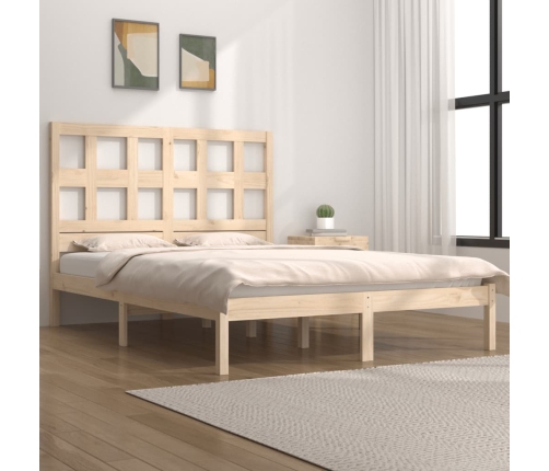 Estructura de cama sin colchón madera maciza de pino 120x190 cm