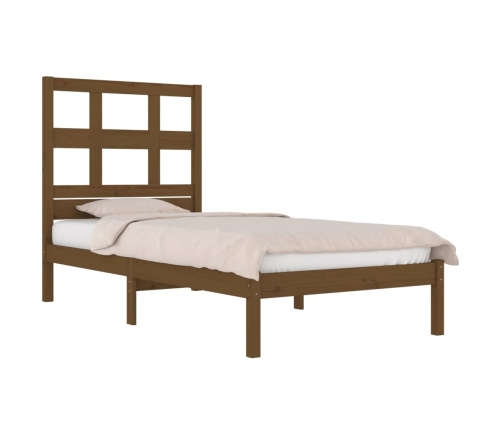 Estructura de cama madera maciza pino marrón miel 100x200 cm