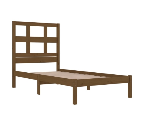 Estructura de cama madera maciza pino marrón miel 100x200 cm