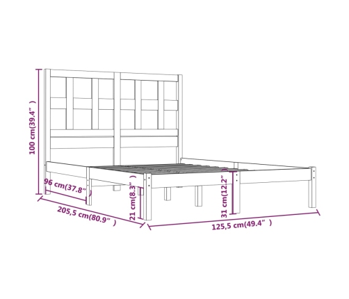 Estructura de cama sin colchón madera de pino blanca 120x200 cm