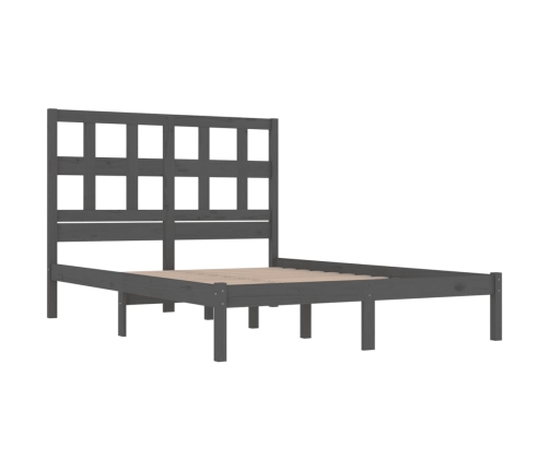 Estructura de cama madera maciza de pino gris 150x200 cm