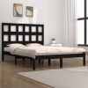 Estructura de cama madera maciza de pino negra 150x200 cm