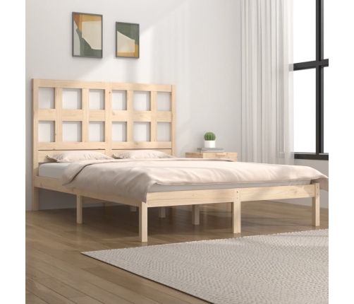 Estructura de cama sin colchón madera maciza de pino 160x200 cm