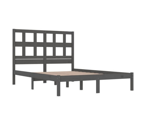 Estructura de cama madera maciza gris Super King 180x200 cm