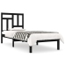 Estructura de cama madera maciza individual negra 75x190 cm
