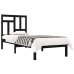 Estructura de cama madera maciza individual negra 75x190 cm