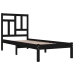 Estructura de cama madera maciza individual negra 75x190 cm