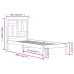 Estructura de cama madera maciza individual negra 75x190 cm