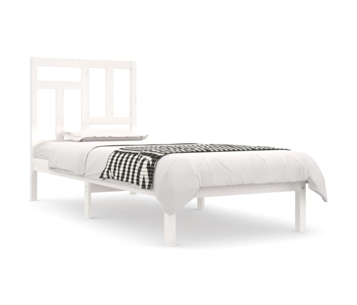 Estructura de cama sin colchón madera maciza blanca 90x190 cm